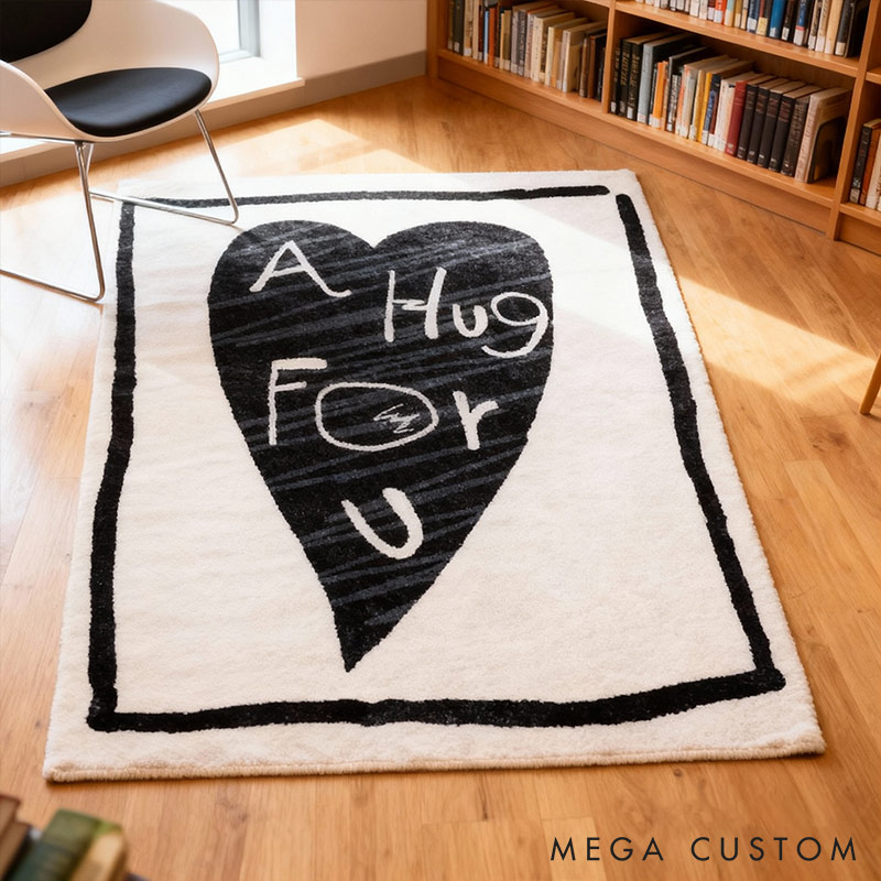 Personalized A Hug for You Rugs with Name Home Decoration for Husband Wife Christmas Gift Rugs for Couple Couple Anniversary Gift