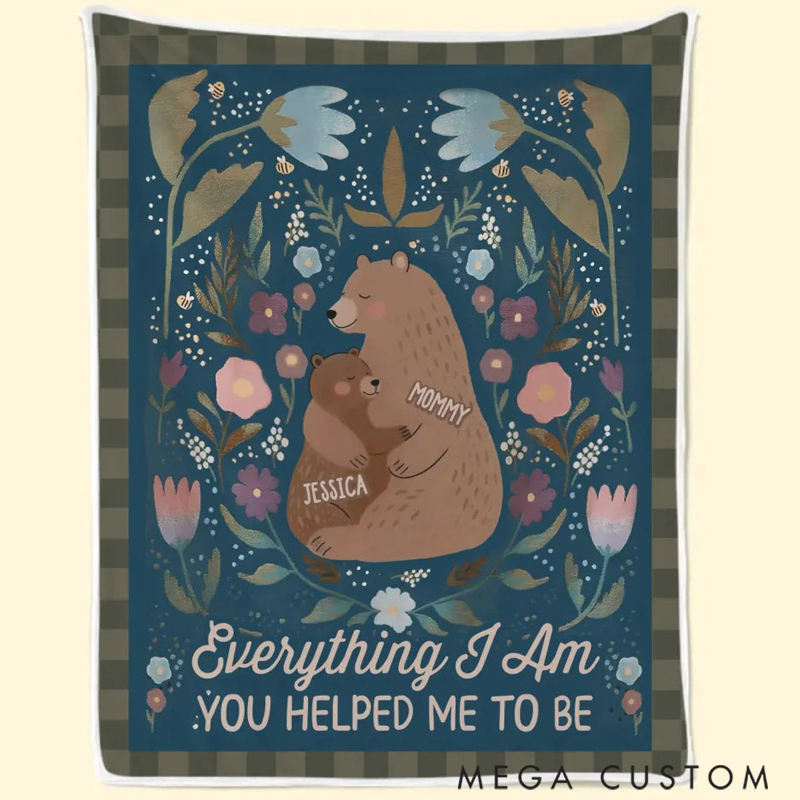 Personalized Her Love is Infinite Lovely Bear Mama and Baby for Mother's Day Gift for Mom Grandma