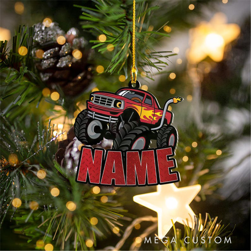Personalized Racing Christmas Ornament Custom Name Car Themed Holiday Decoration Gift for Motorsport Fans and Racing Lovers