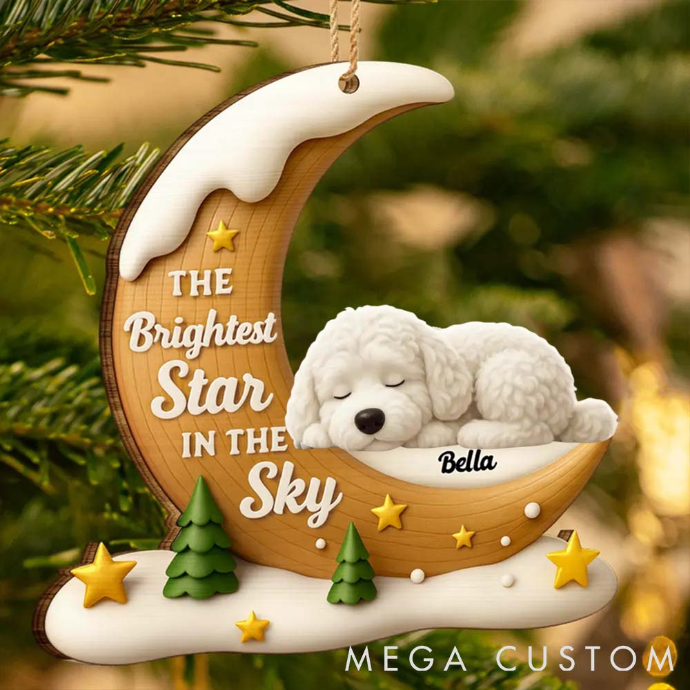 Personalized Dog Lover the Brightest Star in the Sky Dog Memorial Christmas Ornament
