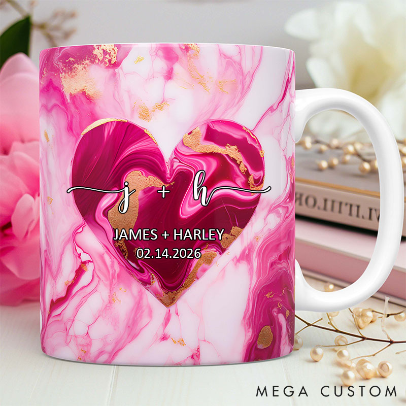 Personalized Couple Valentine's Mug Wedding Anniversary Mug for Wife Girlfriend