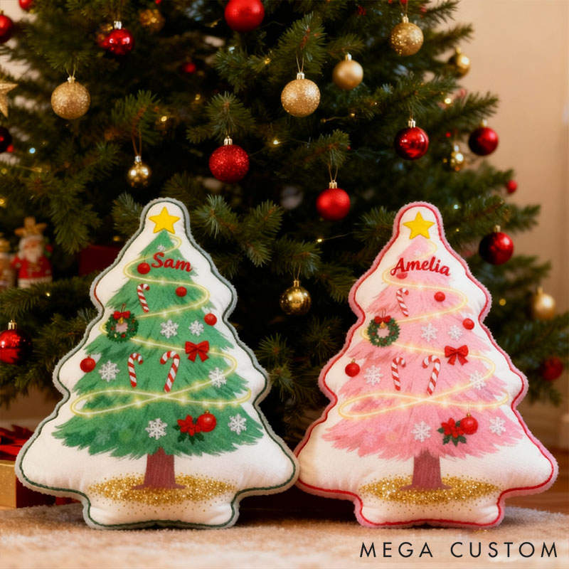 Personalized Christmas Tree Pillow for Girl Friend with Name Couple Valentine's Day Gift for Girl Christmas Gift for Girlfriend Wife 