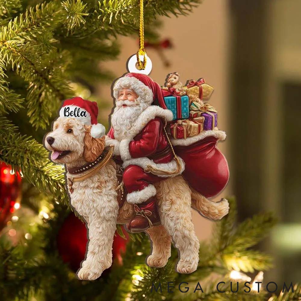 Personalized Pet Lover Custom Pet Photo and Santa Christmas Christmas Ornament