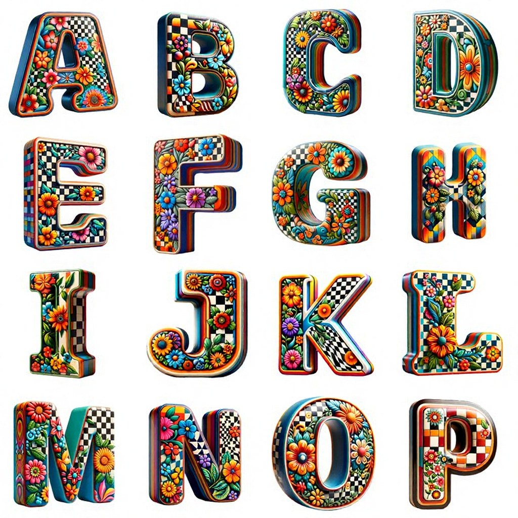 Personalized Christmas Gift Letter Pillow Colorful Hippie Design and Retro Boho Aesthetic Graphic 3D Print Pillow