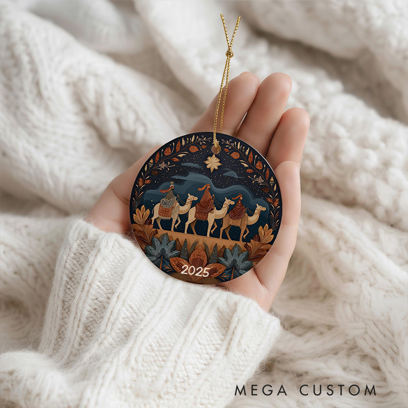 Personalized Three Wise Men Ceramic Ornament with Year Religious Gift Christmas Home Decor Gift Festival Gift