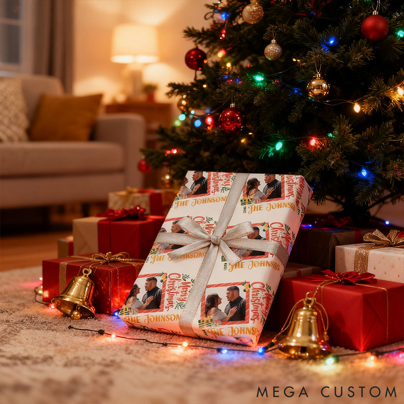 Personalized Funny Christmas Face Photo Cutout Wrapping Paper Unique Photo Gift Xmas Wrap Paper Best Xmas Gift for Boyfriend Girlfriend