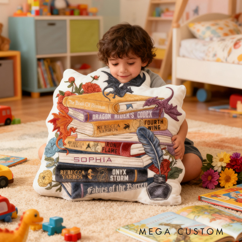 Personalized Gorgeous Dragon Throw Pillow Fantasy Book Pillow with Name Bookish Pillow for Kids Boys Girls Book Lover Christmas Gift