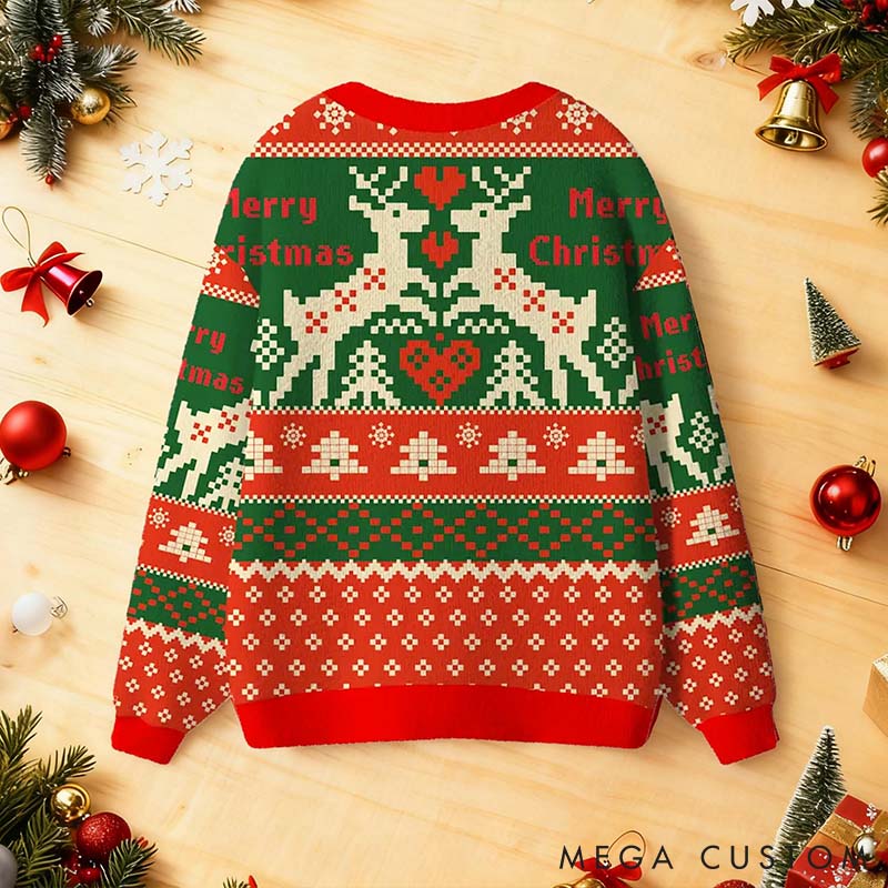 Personalized Vintage Christmas Cardigan Sweaters Custom Christmas Cardigan Sweater for Girlfriend Wife Retro Christmas Gift