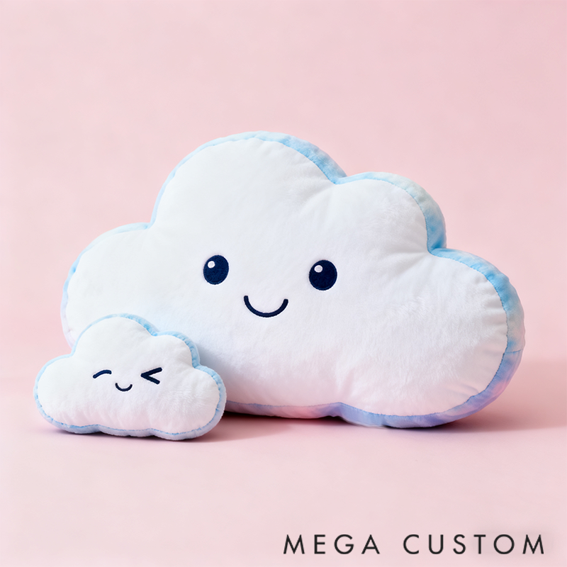 Personalized Graphic 3D Print Pillow Cloud Family Theme Choose Your Emoji