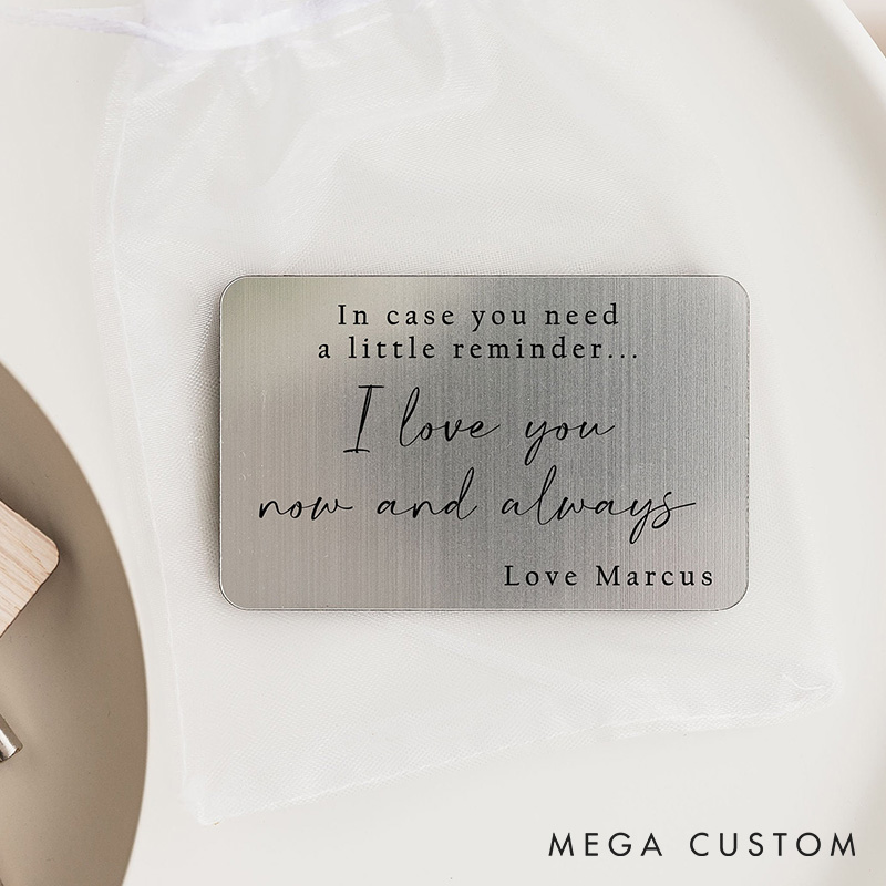 Personalised Wallet Insert Engraved Gift for Him Valentine’s Day Gift for Husband Birthday Gift Partner Boyfriend Husband Hubby Gift