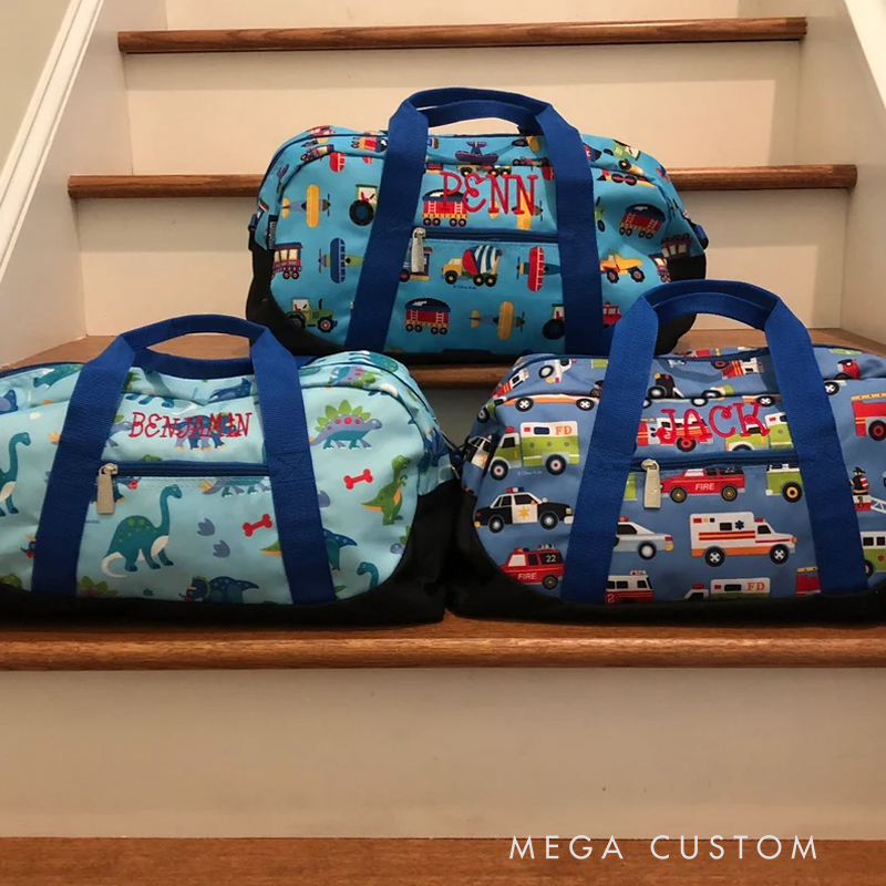 Personalized Monogrammed Kids Duffle Bag: Wildkin Pattern, Personalized Travel Bag