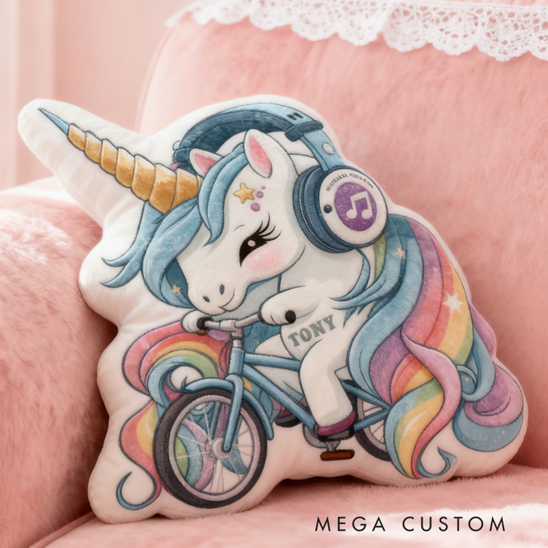 Personalized Pinky Animal Pillow Cozy Dreaming Princess Graphic 3D Print Bow Pillow Name Pillow Comfortable Travel Cushion for Kids Girls Riding Lovers