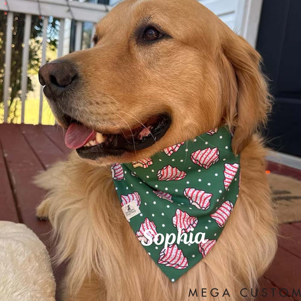 Personalized Dog Lover Christmas Tree Cake Dog Bandana