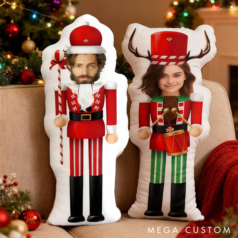 Personalized Christmas Funny Custom Face Photo Pillow for Couple for Girlfriend Boyfriend Valentine's Day Gift Christmas Gift for Husband Wife 