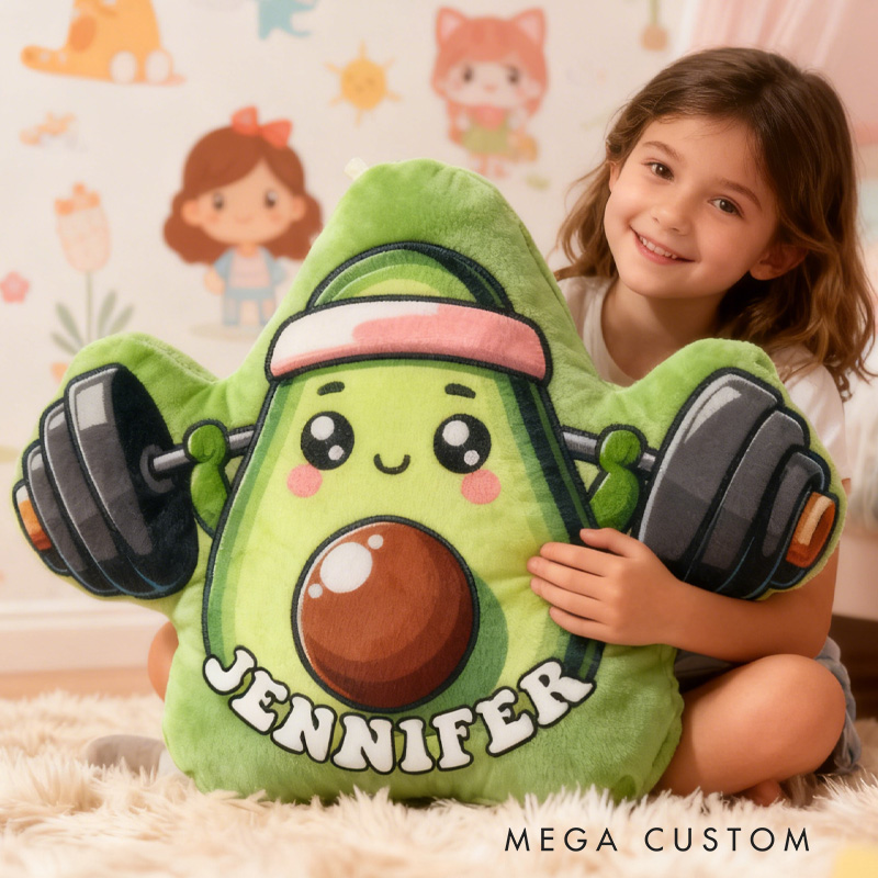 Personalized Avocado Weightlifting Throw Pillow Graphic 3D Print Trainer Fitness Planner Decoration Letter Pillow Exercise Sport Gym Sublimation Design Lift Heavy Shit Gym Rat Weightlifting Pillow for Kids Gym Lovers