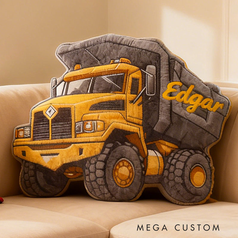 Personalized Truck Pillow with Custom Name Kids Room Decor Gift for Boys Christmas Gift 3D Print