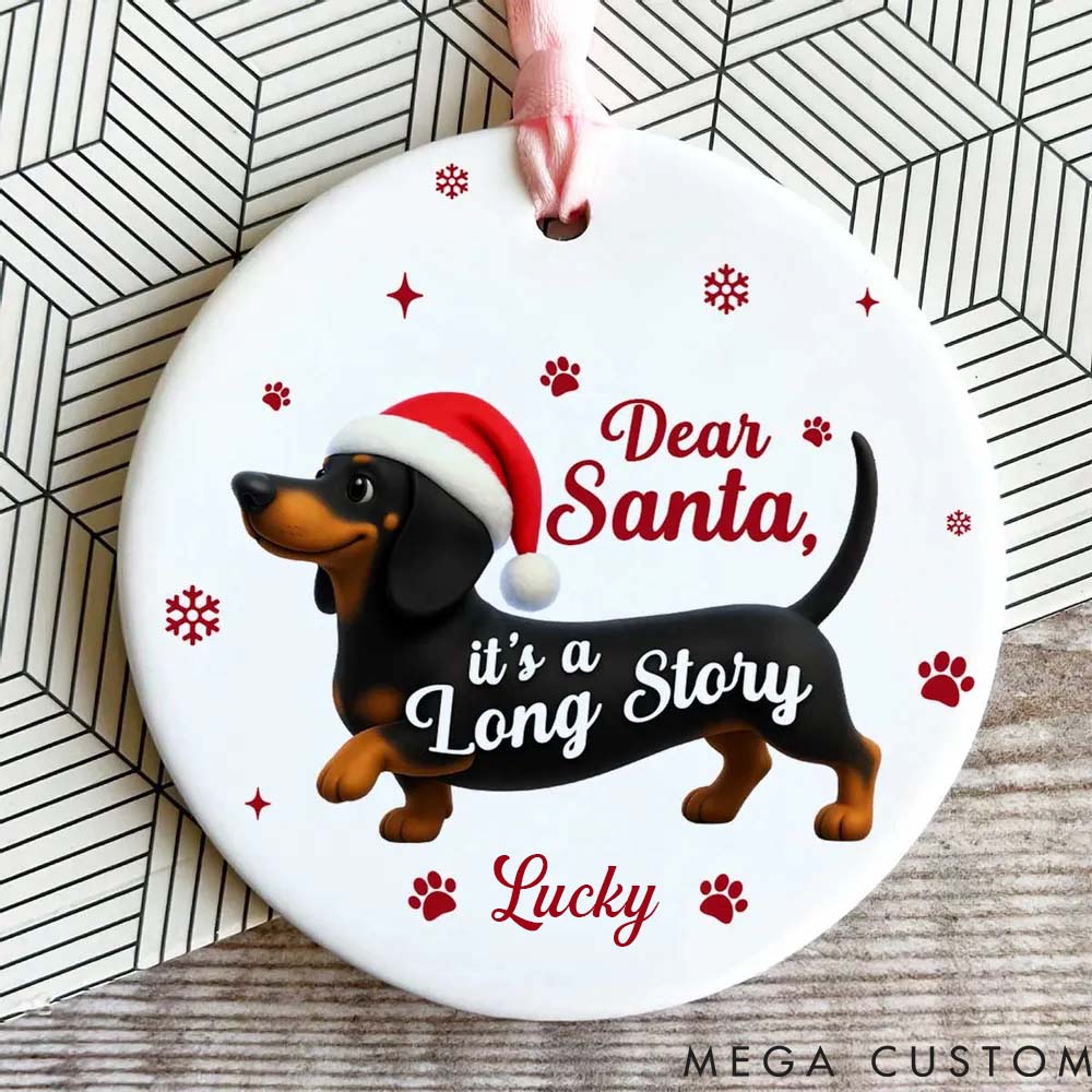 Personalized Dog Lover Funny Christmas Dachshund Ornament