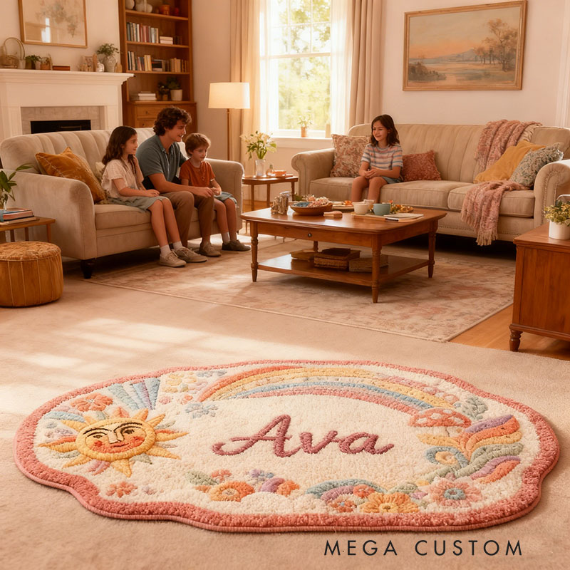 Personalized Colorful Cute Hippie Carpet Beautiful Hippie Custom Hippie Carpet Christmas Birthday Party Gift for Kids and Hippies