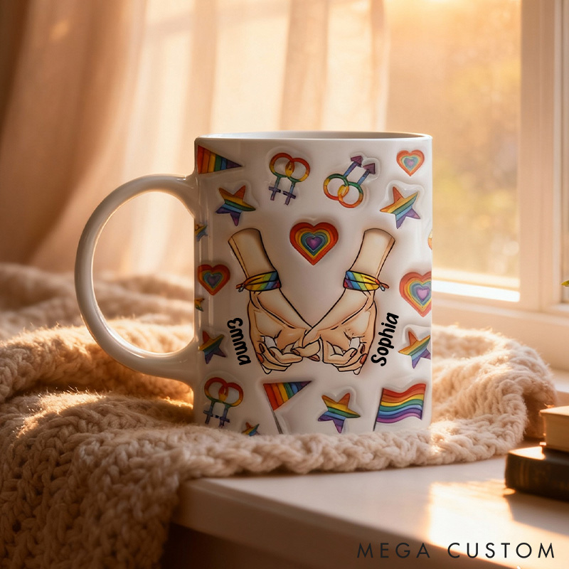 Personalized LGBT Support Mug Custom Together Since LGBTQ Couple Mug Love is Love Valentine's Lgbtq Coffee Cup for Men Women