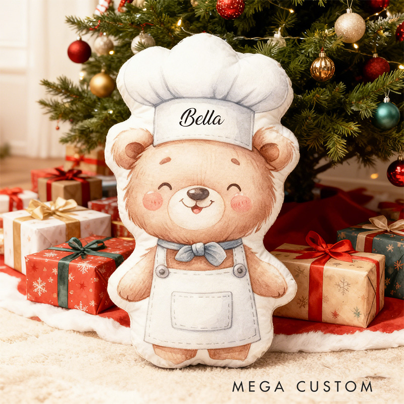 Personalized Baking Dinosaur Alphabet Throw Pillow Chef Horse Letter Pillow with Name for Kids Girl Boy Baker Christmas Gifts Loving Room Decor