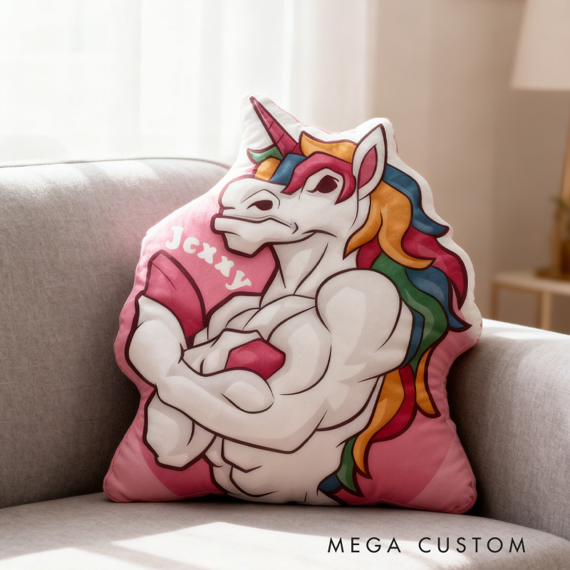 Personalized Fitness Magical Animals Pillow Rainbow Throw Pillow Graphic 3D Print Trainer Fitness Planner Decoration Pillow Exercise Sport Gym Rat Weightlifting Pillow for Kids Gym Lovers