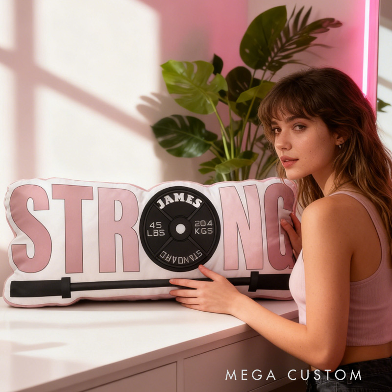 Personalized Strong Mascara Pillow Rainbow Throw Pillow Graphic 3D Print Trainer Fitness Planner Decoration Pillow Exercise Sport Gym Rat Weightlifting Pillow for Kids Gym Lovers