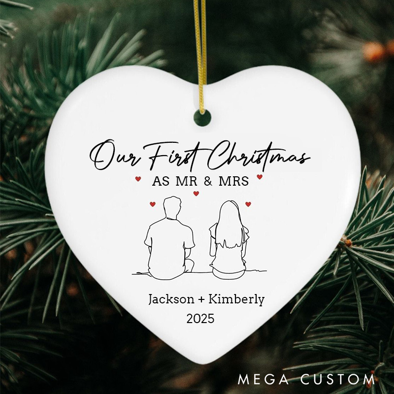 Personalized Our First Christmas Ornament as Mr and Mrs For Couple Christmas Gift For Couple 