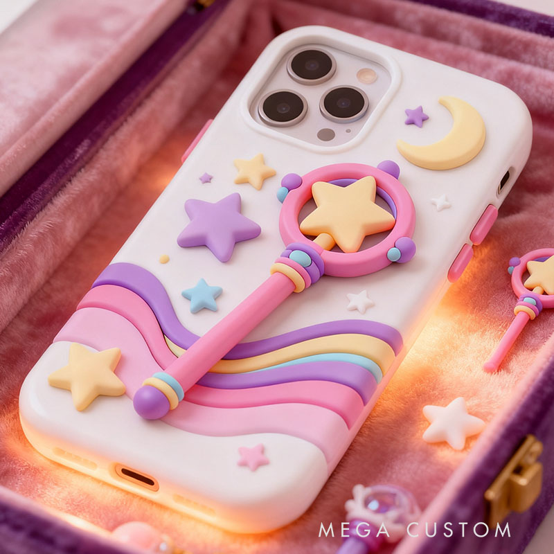 Magic Wand 3D for iPhone 17 16 15 14 13 Pro Max Silicone Phone Case Cover