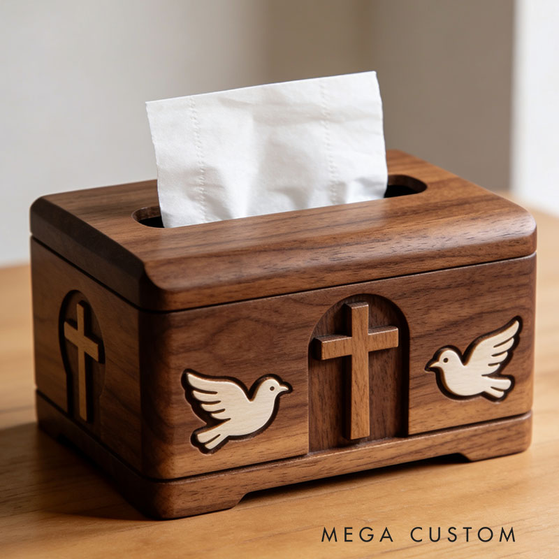 Handmade Wooden Christ Tissue Box Funny Cartoon Decor