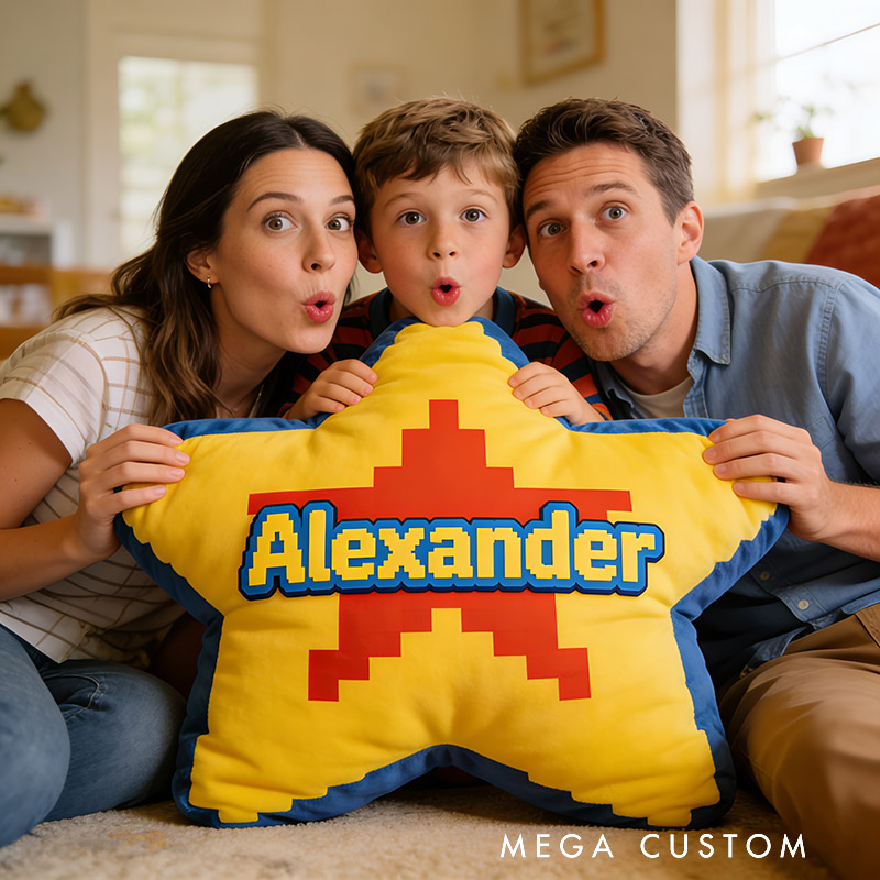 Personalized Star Shaped Pillow for Game Lovers Plush Pillow Christmas Birthday Party Gift for Kids