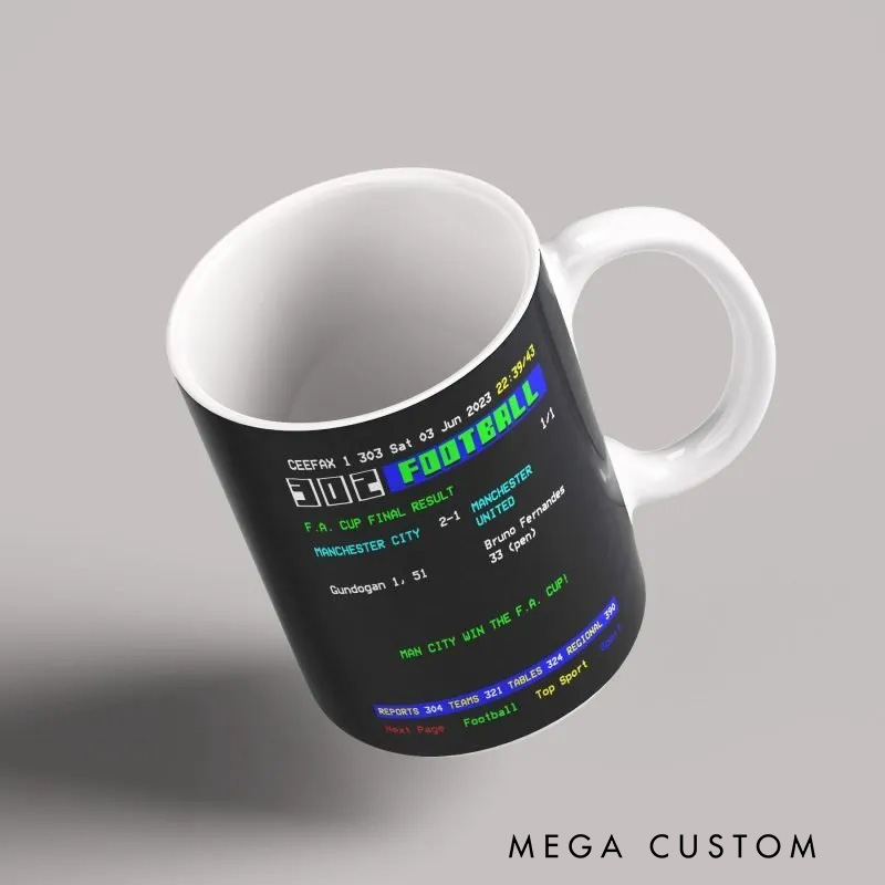 Personalized Iconic Retro Football Design Mug with Custom Text Design