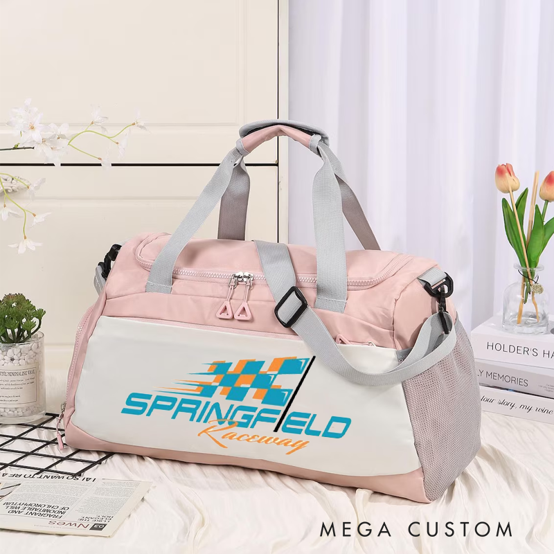 Personalized Racing Duffel Bag Custom Travel Toiletry Bag for Motorsport Enthusiasts
