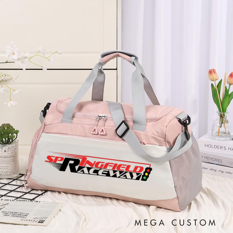 Personalized Racing Duffel Bag Custom Travel Toiletry Bag for Racing Enthusiasts