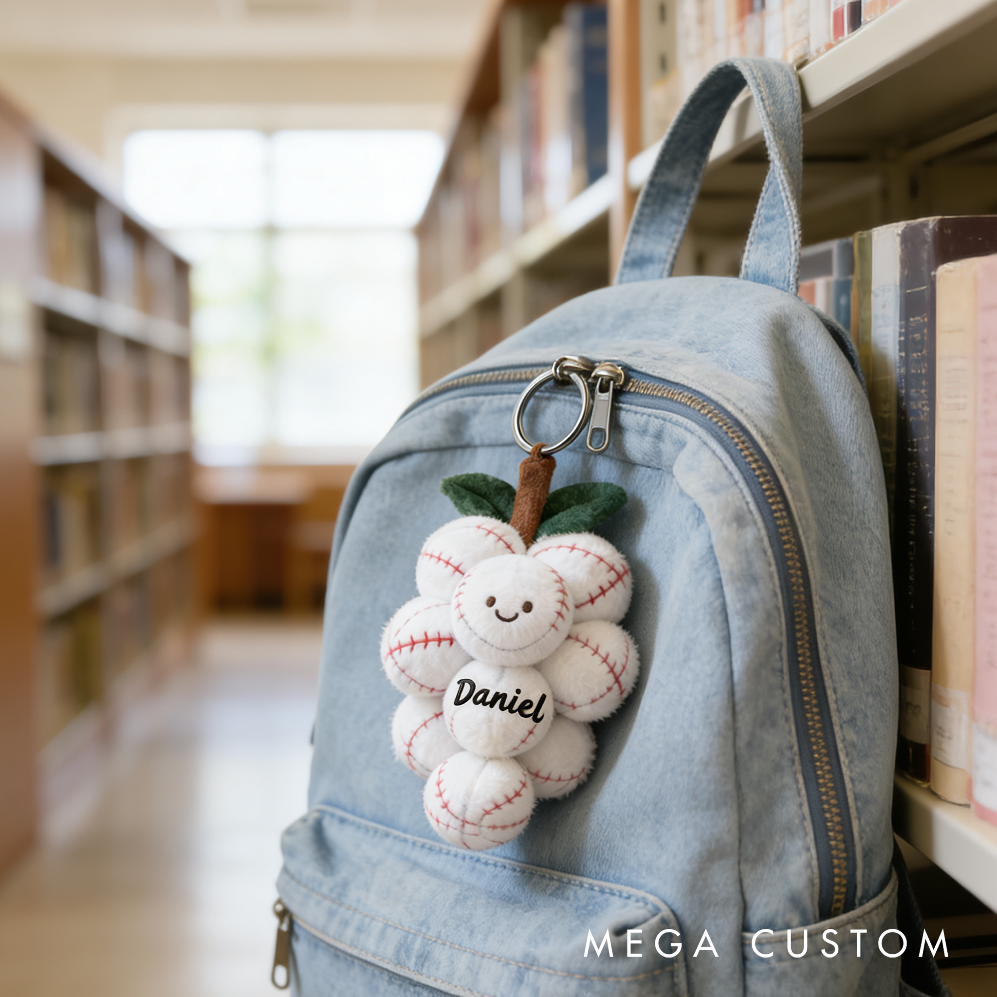 Personalized Baseball Keychain with Custom Name for Sports Lovers