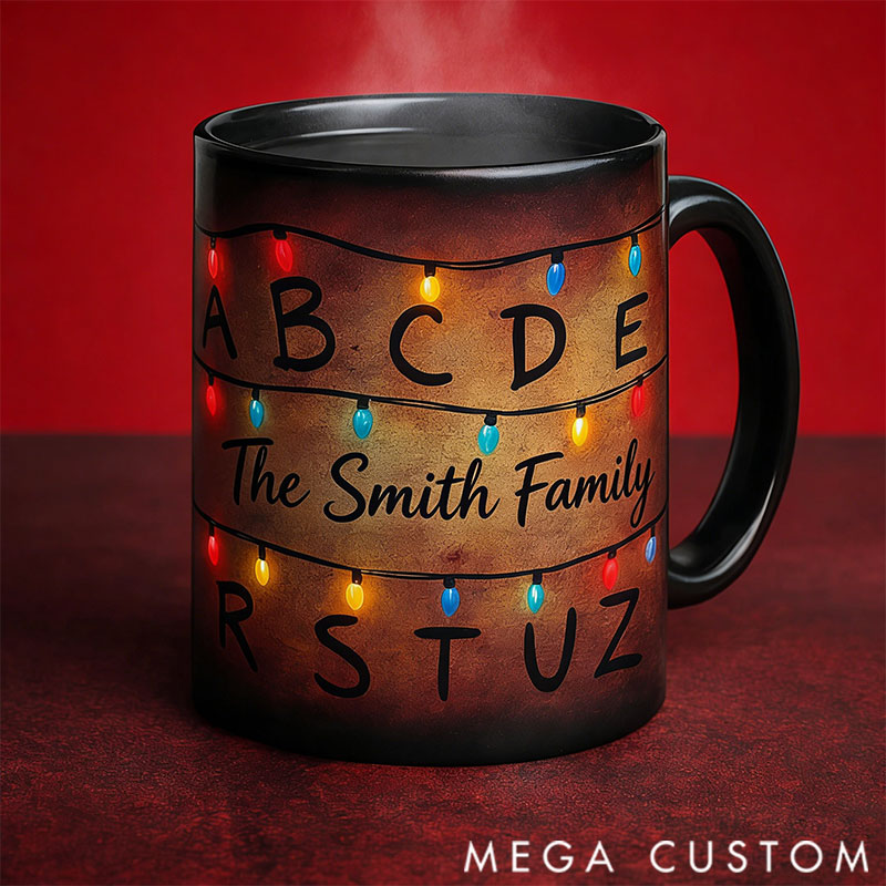 Personalized Temperature-Sensitive Color-Changing Mugs with Customizable Family Names – A Valentine's Day or Christmas Gift for Family