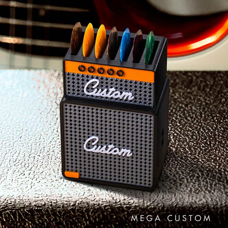 Personalized 3D Printed Vintage Amp Shaped Guitar Pick Holder Custom Name Perfect Birthday Gift for Musicians Guitarists
