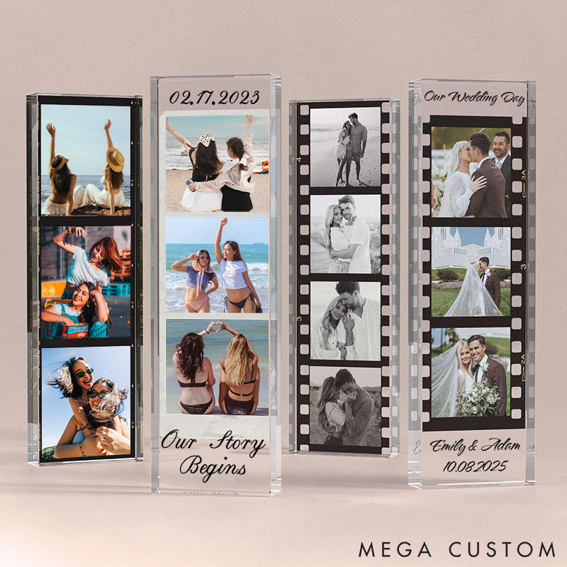 Personalized Film Photo Plaque Custom Couple Besties Photos Acrylic Stand Valentine Galentine Gift for Her Photo Keepsake Anniversary Gift Stand