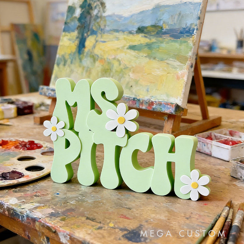 Personalized Daisy Design Desk Name Plate Custom Name Perfect Back to School Teacher Holiday Gift