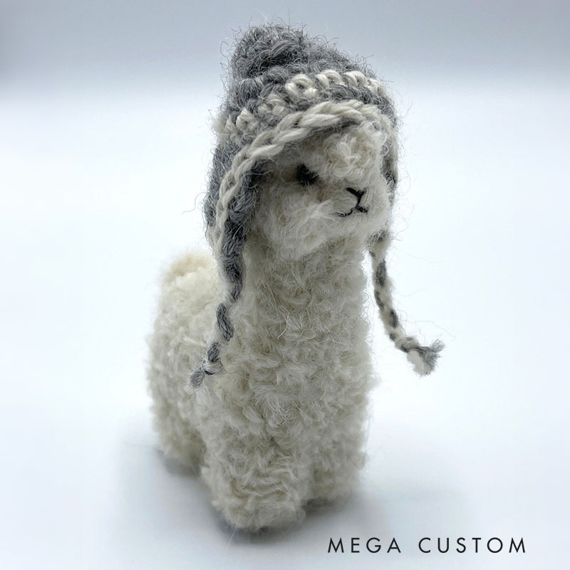 Needle Felted Llama Ornament Miniature Alpaca Gift