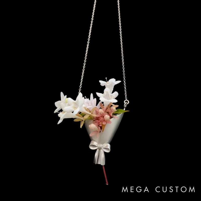 Personalized Customizable Floral Necklace Refreshing Vibe Unique Gift Choice DIY Flower Bouquet Pendant for Her