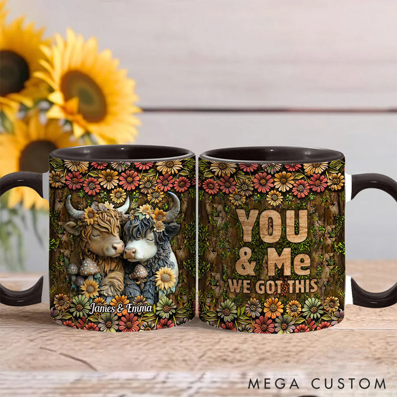 Personalized Couple You&Me We Got This Mug Highland Cow Mug Valentine Gift for Wife Romantic Coffee Mug for husband Valentine Mug for Her Him
