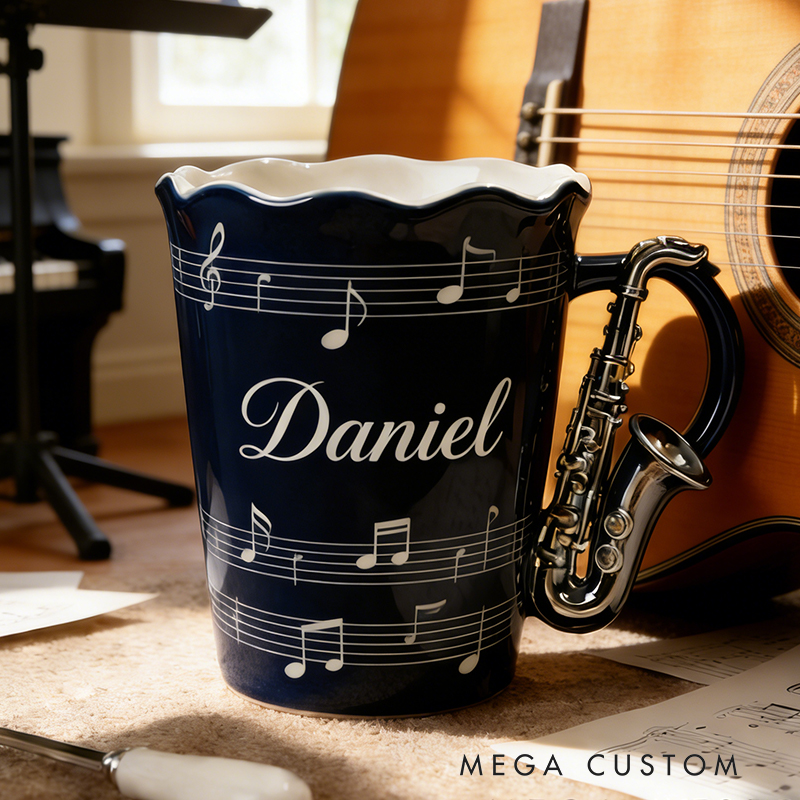 Personalized Musical Instrument Coffee Mug Perfect Gift for Musicians and Music Lovers Alike