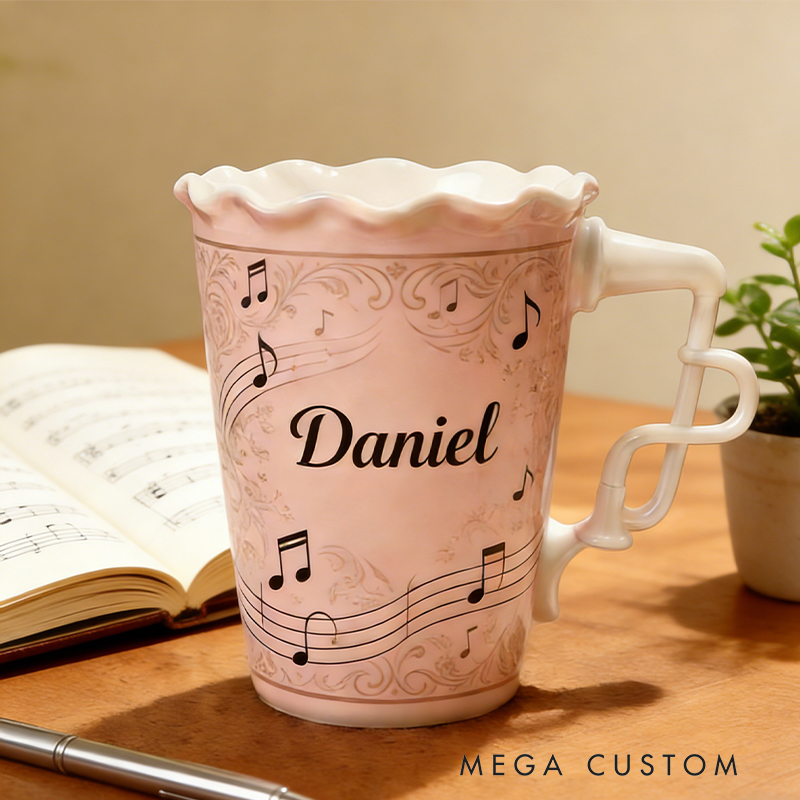 Personalized Music Notes Ceramic Cup a Charming Gift for Any Music Enthusiast