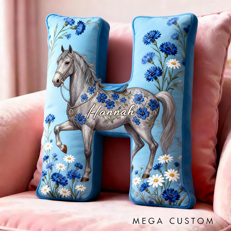 Personalized Pet Lover Cornflower Horse Graphic 3D Print Pillow