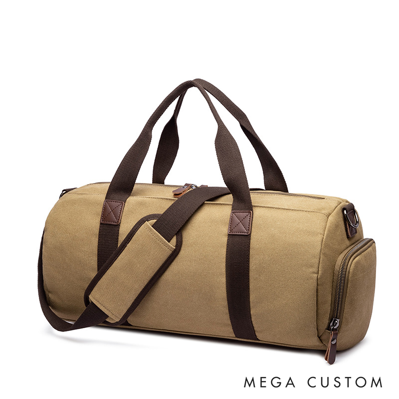 Personalized Canvas Duffle Bag Men's Travel Overnight Bag Custom Holiday Gift for Him Men's Duffel Bag Gym Bag