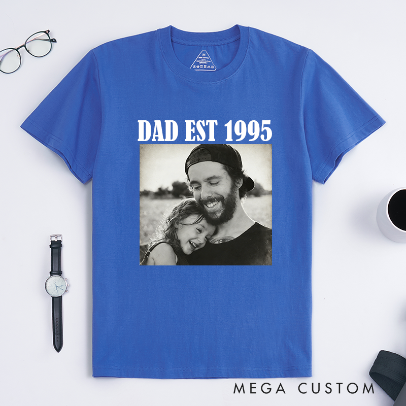 Personalised Photo Dad Shirt Custom Comfort Colors Dad Shirt Dad Picture Tshirt  Gift for Dad Dad Tee Dad Gift Grandpa Gift