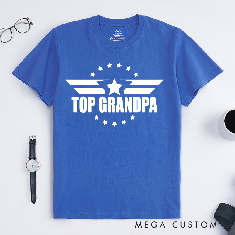 Personalized Top Grandpa T Shirt Custom Gift for Grandfather Father's Day Birthday Comfortable Cotton Shirt for Men Unique Grandpa Appreciation Tee