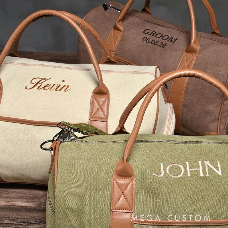 Personalized Name Duffel Bag Embroidered Travel Bag for Man Groomsmen Gift Duffel Bag Groomsmen Gift Best Men Bag Travel Overnight Bag