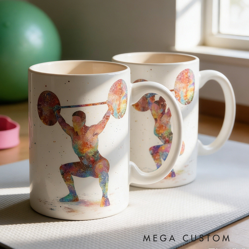 Personalized Couple Mug Fitness Gift Weightlifting Mug Female Weightlifter Gift Fitness Cup for Gym Lover