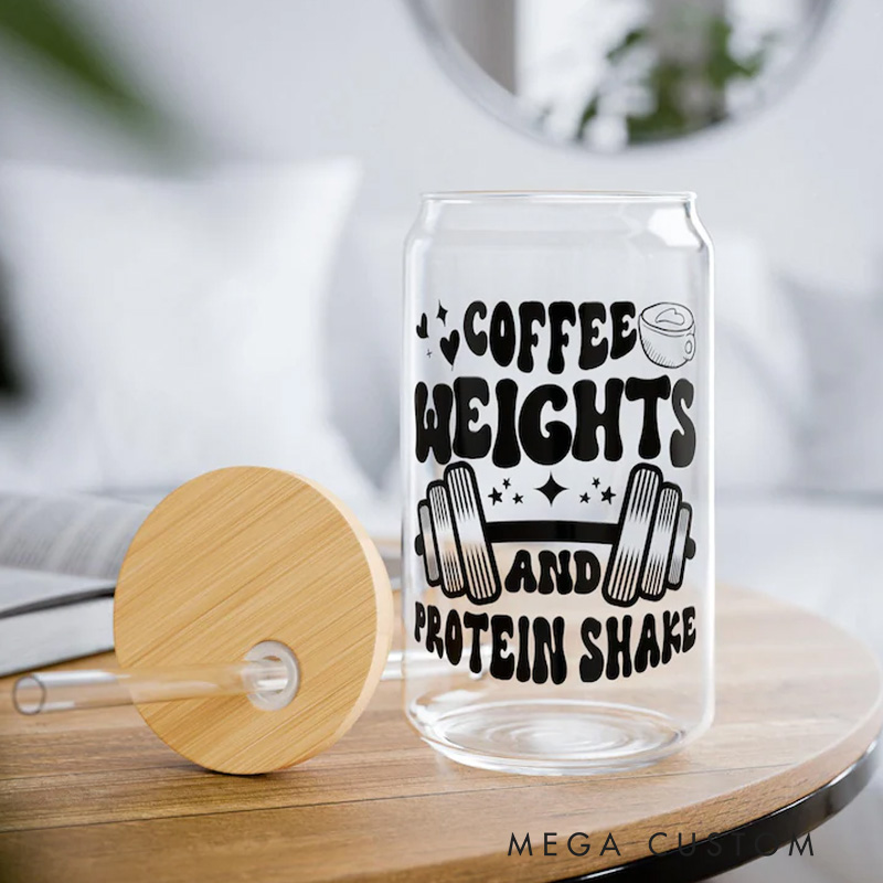 Personalized Gym Water Glasses Gym Lover Cup Beer Can Glass with lid straw Workout Iced Coffee Gift for Gym Girl